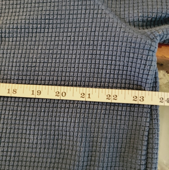 LL Bean Quarter Zip Navy Blue Waffle Longsleeve Pull Over Shirt Men's Large Tall - Picture 6 of 6